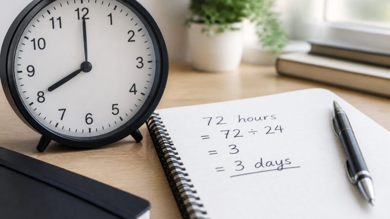 72 Horas São Quantos Dias: Conversão Prática e Exemplos Úteis